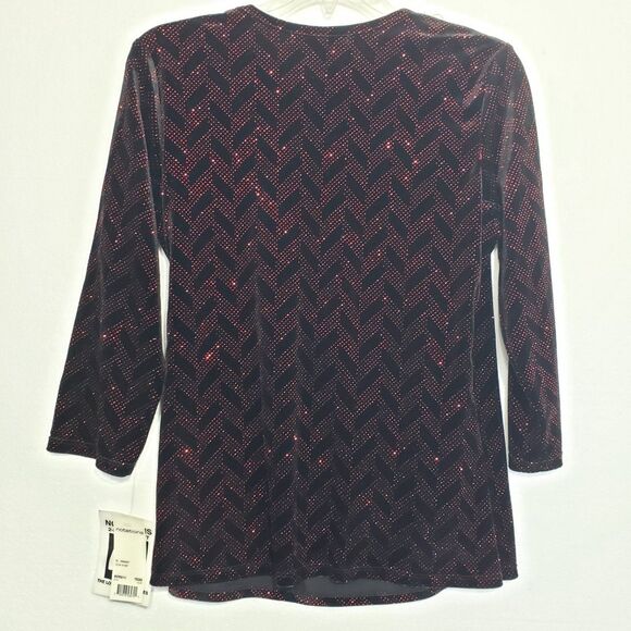 NEW Notations Women's Medium Crossover Blouse with decor - Picture 8 of 8